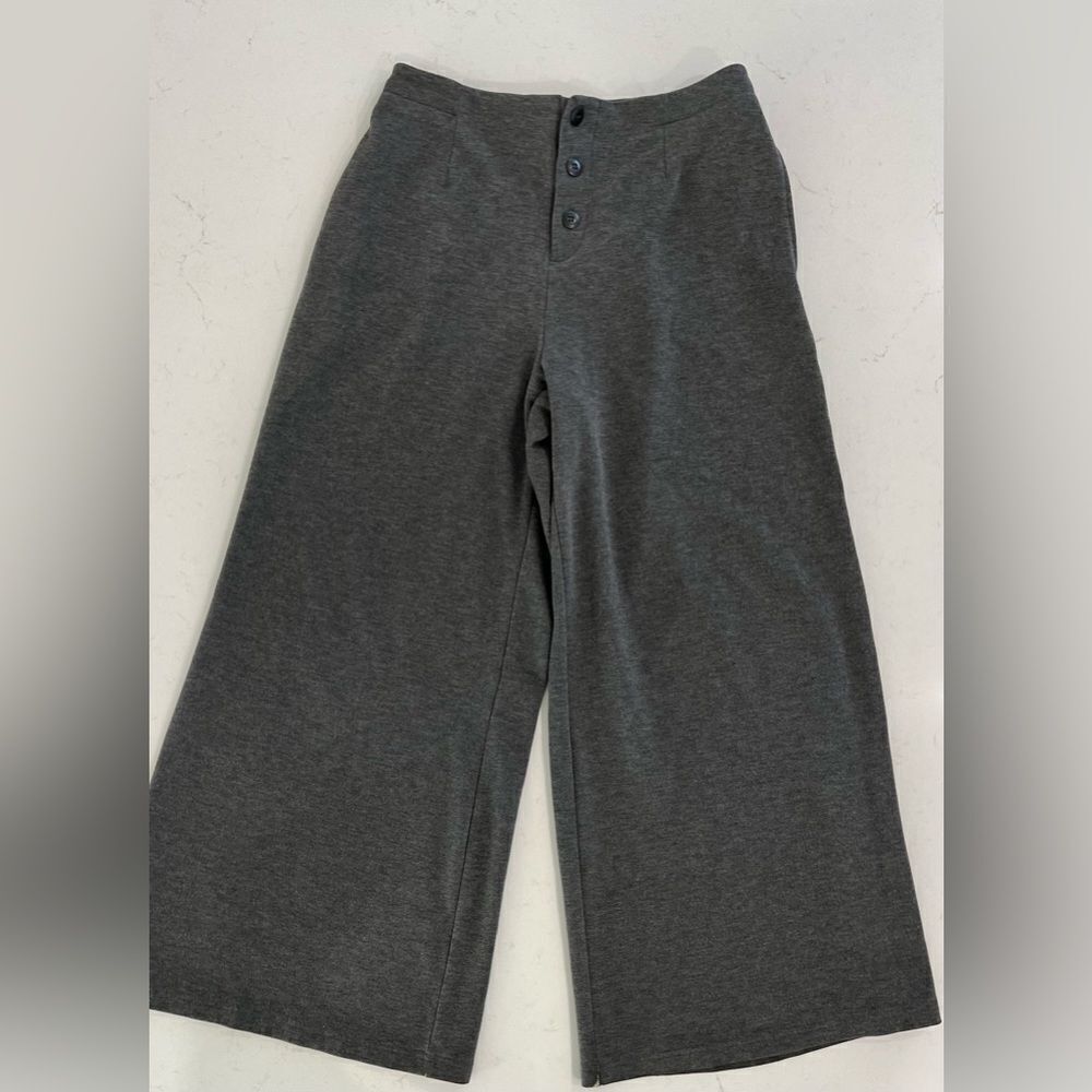 Nap Loungewear Cropped Wide Leg Pull On Pants Gray M
